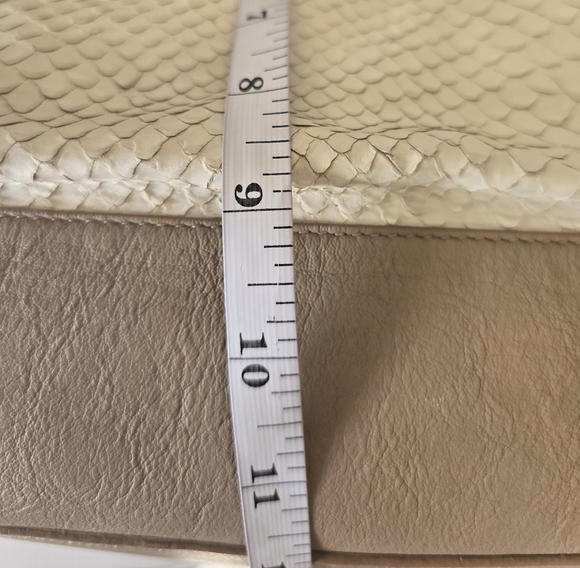 FURLA Genuine Python Embossed One Shoulder Bag Pony Style Women Authentic - Picture 11 of 15